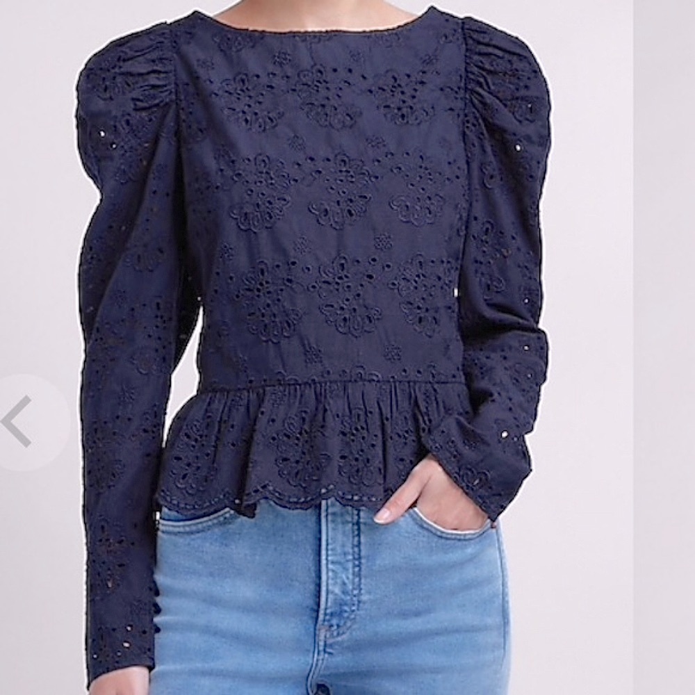 Express Eyelet LS Top Navy M
